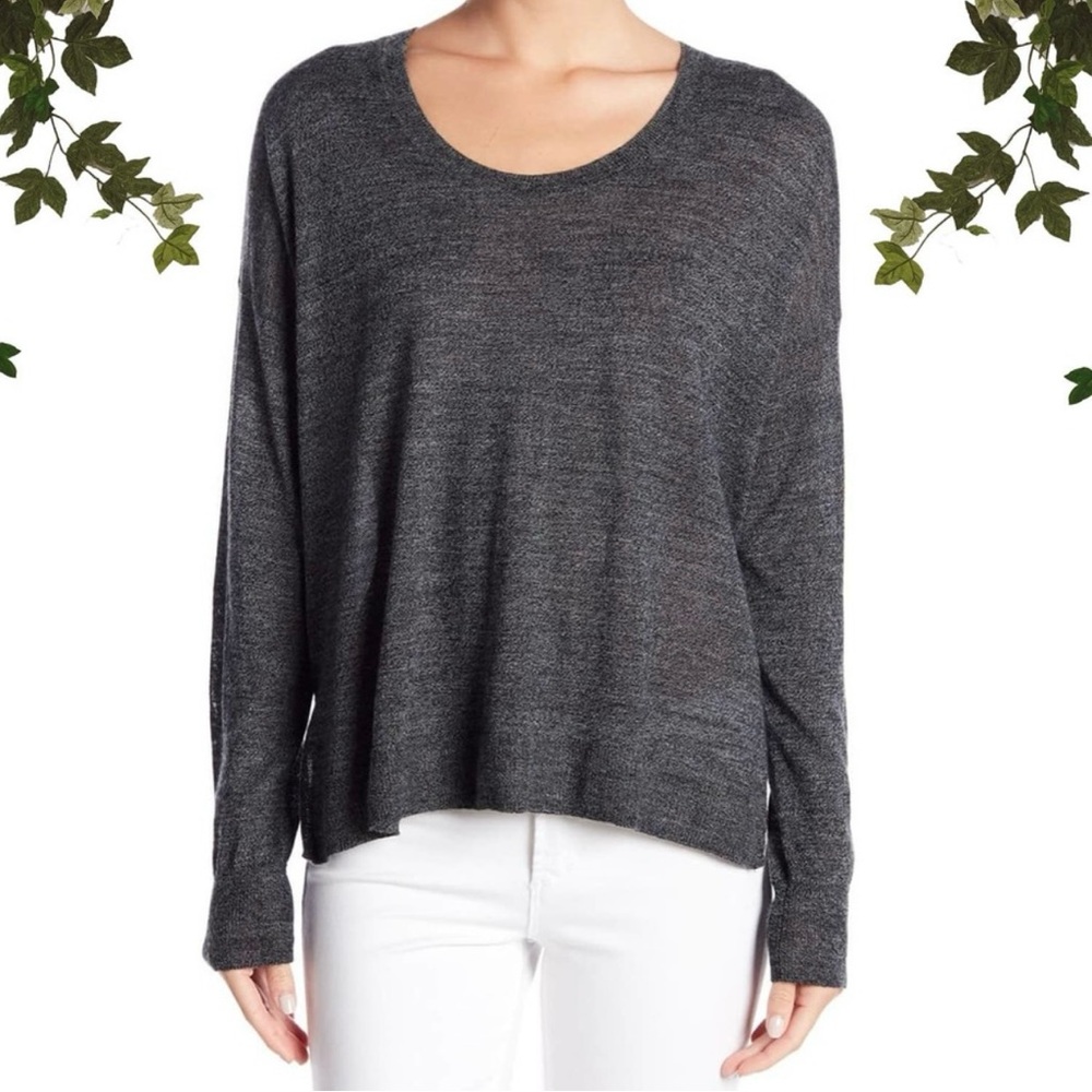 Madewell  Lagenlook Gray Merino Wool Blend High Low Southstar Sweater